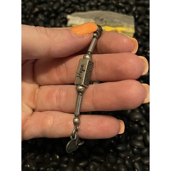 Vintage Sterling Silver Silpada Israel Dream Hope Joy Message Phrase Bracelet - Picture 4 of 8